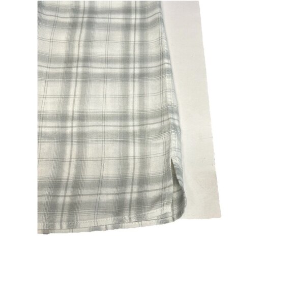 UNTUCKIT Womens Villefranche Button Up Blouse~Size 2~Gray Ivory Plaid NWOT L5 15 - Picture 10 of 12